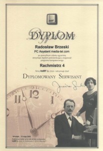 InsERT (2005) Dyplomowany Serwisant programu Rachmistrz 4