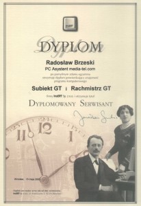 InsERT (2005) Dyplomowany Serwisant programów SubiektGT i RachmistrzGT