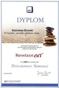 InsERT (2008) Dyplomowany Serwisant programu Rewizor GT